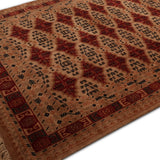 Kohband – Hand Knotted Wool Rug in Brown/Maroon