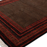 Nadiya – Hand Knotted Wool Rug in Navy Blue/Rust