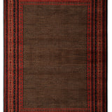 Nadiya – Hand Knotted Wool Rug in Navy Blue/Rust