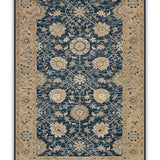 Aab-e-Gulshan – Hand Tufted Wool Rug in Teal Blue/Sand