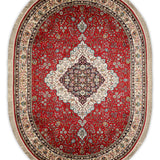 Meher Chakra - Hand Knotted Silk Rug In Ribbon Red/Ivory