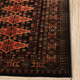 Bayat - Hand Knotted Wool Rug In Navy Blue /Brick Red