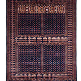Topkapi – Hand Knotted Wool Rug in Navy Blue/Rust
