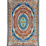 Shahbaz – Chain Stitch Embroidery Cotton Rug in Red/Blue