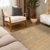 Naya-Daur - Hand Knotted Wool Rug In Light Grey/Off White