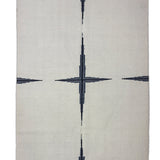 Neer Saaz – Hand Woven Wool Rug in Ivory/Charcoal Grey