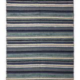 Samudra Raag – Hand Woven Wool Rug in Teal Blue/Ivory