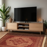Kilimdar - Hand Knotted Wool Rug In Beige/ Brick Red