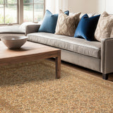 Baharestan - Hand Knotted Silk Rug In Cream/ Mushroom