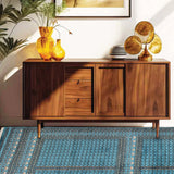 Neelvat – Hand Knotted Wool Rug in Turquoise Blue