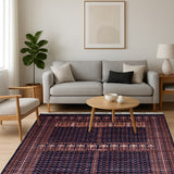 Topkapi – Hand Knotted Wool Rug in Navy Blue/Rust