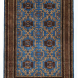 Darvish Rose – Hand Knotted Wool Rug in Prussian Blue/Brown