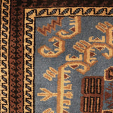 Darvish Rose – Hand Knotted Wool Rug in Prussian Blue/Brown