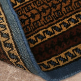 Darvish Rose – Hand Knotted Wool Rug in Prussian Blue/Brown