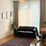Sheesh Mahal – Hand Knotted Wool Rug in Prussian Blue/Brown