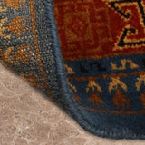Sheesh Mahal – Hand Knotted Wool Rug in Prussian Blue/Brown