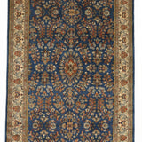 Roshanar Weave – Hand Knotted Wool Rug in Prussian Blue/Cream
