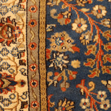 Roshanar Weave – Hand Knotted Wool Rug in Prussian Blue/Cream