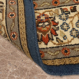 Roshanar Weave – Hand Knotted Wool Rug in Prussian Blue/Cream