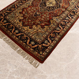 Rudshan – Hand Knotted Wool Rug in Rust/Navy Blue