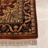 Rudshan – Hand Knotted Wool Rug in Rust/Navy Blue