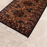 Behrouz Mahi – Hand Knotted Wool Rug in Navy Blue/Rust