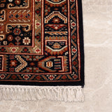 Behrouz Mahi – Hand Knotted Wool Rug in Navy Blue/Rust