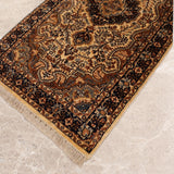 Roshangul – Hand Knotted Wool Rug in Gold Rust/Cream