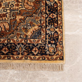 Roshangul – Hand Knotted Wool Rug in Gold Rust/Cream