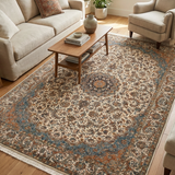 Kaviran – Hand Knotted Silk Rug in Ivory
