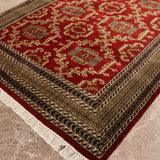 Zarina Koshur – Hand Knotted Wool Rug in Maroon/Mushroom