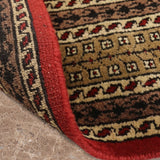 Zarina Koshur – Hand Knotted Wool Rug in Maroon/Mushroom