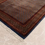 Shalimar-e-Firdaus – Hand Knotted Wool Rug in Turquoise Blue/Brown