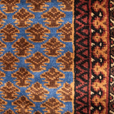 Shalimar-e-Firdaus – Hand Knotted Wool Rug in Turquoise Blue/Brown