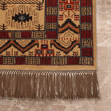 Sahar-e-Kangri – Hand Knotted Wool Rug in Brown/Maroon