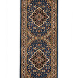 Noorgul – Hand Knotted Wool Rug in Prussian Blue/Cream