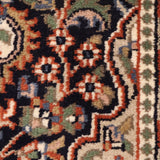 Yemberzal – Hand Knotted Wool Rug in Navy Blue/Rust