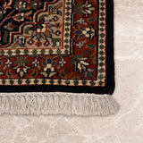 Yemberzal – Hand Knotted Wool Rug in Navy Blue/Rust