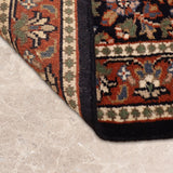 Yemberzal – Hand Knotted Wool Rug in Navy Blue/Rust