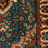 Kohsafar – Hand Knotted Wool Rug in Turquoise Blue/Cream