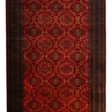 Rudgar – Hand Knotted Wool Rug in Crimson Red/Brown