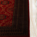 Rudgar – Hand Knotted Wool Rug in Crimson Red/Brown
