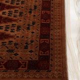 Kohband – Hand Knotted Wool Rug in Brown/Maroon