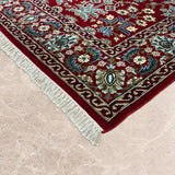 Zamurrud – Hand Knotted Wool Rug in Ribbon Red/Ivory