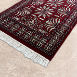 Daryush – Hand Knotted Wool Rug in Sangria Maroon/Cream