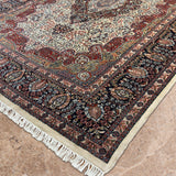 Zahra Mahal – Hand Knotted Wool Rug in Ivory/Brown