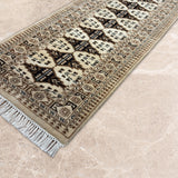 Lalkar Zagros – Hand Knotted Wool Rug in Cream/Mushroom
