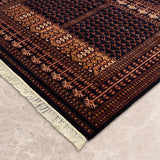 Topkapi – Hand Knotted Wool Rug in Navy Blue/Rust
