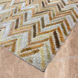 Saanjh Leher – Hand Woven Wool/Viscose Rug in Sand/Amber