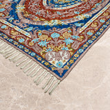 Shahbaz – Chain Stitch Embroidery Cotton Rug in Red/Blue
